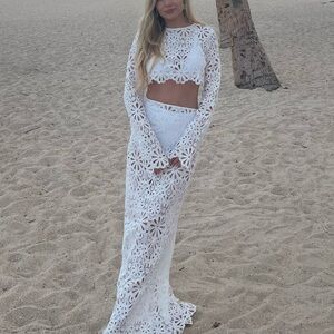 White Crochet Beach Coverup